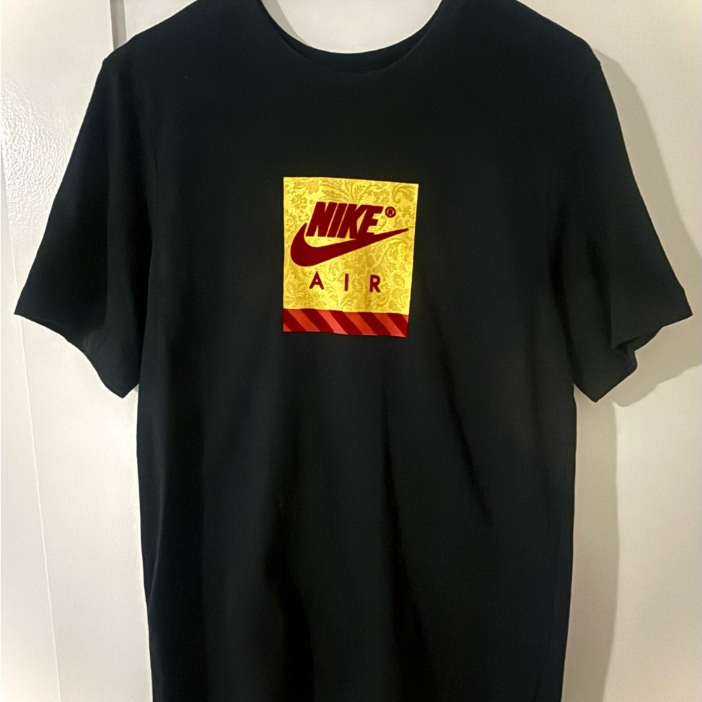 *NEW* Nike Black Tee with Red and Yellow Velvet Graphic